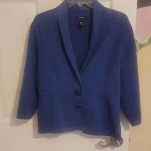 Alfani Women's SzXL long sleeve 3 button Royal Blue cotton blend Blazer